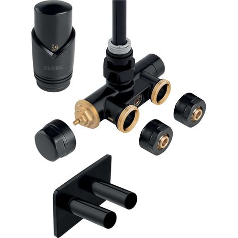 Novaservis - Thermostatisches Ventil-Anschlussset Eckform, schwarz ZTT30BL