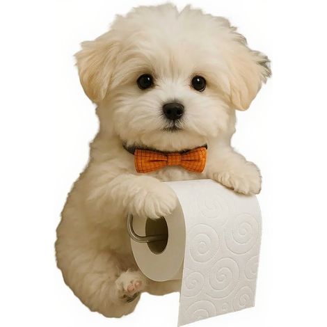 Soporte para papel higiénico de resina con forma de perro, 22 x 16 x 12 cm, para baño. (1/3)