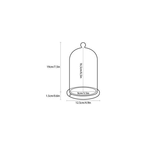 Cloche en verre transparent avec base en bambou pour décoration de mariage, fêtes et compositions florales (1/5)