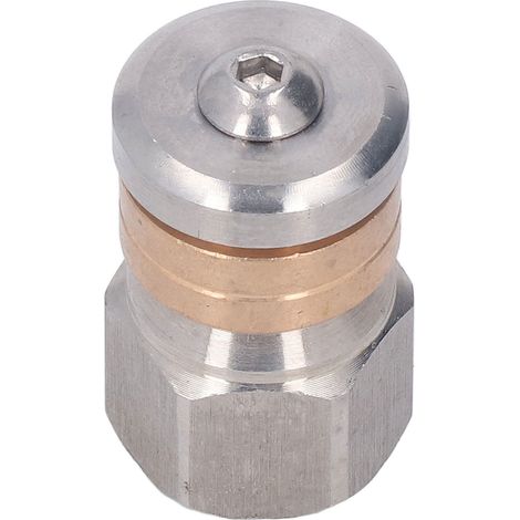 Buse de nettoyeur haute pression en acier inoxydable et laiton, mini buse compacte pour débouchage d'égout, pour eau chaude et froide, 5000 PSI, filetage femelle G3/8". (1/5)