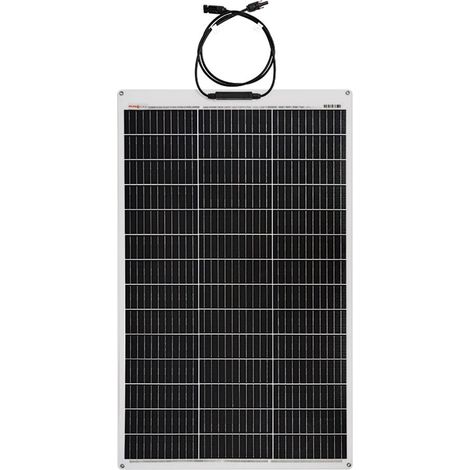 Panneau Solaire Semi-flexible Monocristallin 100W 12V ETFE, Cellules Solaires PERC 182 182mm avec 10 Busbars - Idéal pour Camping-car, Installation de Balcon, Abri de Jardin, Bateau (1/5)