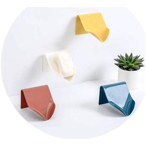 Drainable soap dish for shower, bathroom, bathtub and kitchen sink, adhesive wall-mounted soap holder, multifunctional phone holder (1/5)