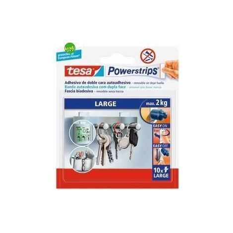 Striscia adesiva dual face Tesa powerstrips confezione 10 strisce