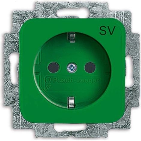 Busch-Jaeger Insert de prise SCHUKO® avec impression SV vert - Reflex SI (20 EUC-13-212-103), 2CKA002011A6259