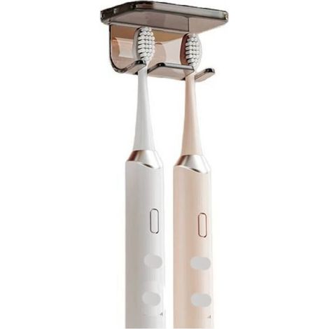 Portaspazzolino da parete per bagno e WC - non necessita di foratura (grigio elegante)