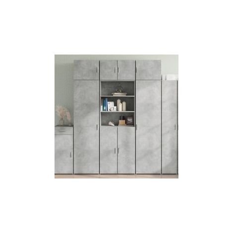 Armoire de rangement gris béton 70x42,5x225 bois d'ingénierie (1/5)