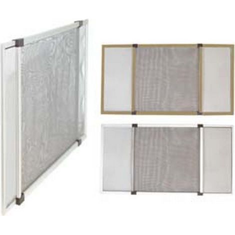 1PZ zanzariera in fibra con telaio nibile in alluminio colore bronzo - rete grigia - cm. 75x50h.