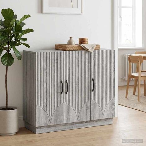 vidaXL Buffet Sonoma gris 89 x 34,5 x 77 cm Bois d'ingénierie (1/5)