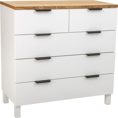 Comoda de madera de 5 cajones 80x40x80,5h cm (1/5)
