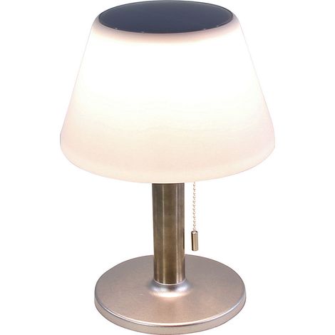 Spetebo – Lampe à poser solaire 27 cm – LED blanc chaud – 3 niveaux de luminosité – Fonctionnement solaire avec batterie 1200mAh