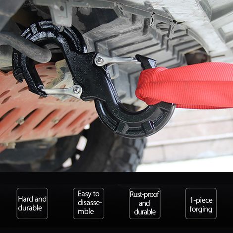 Pare-chocs avant et arrière en acier au manganèse avec crochet en S pour remorque, compatible avec voitures, SUV et camions tout-terrain. (1/5)
