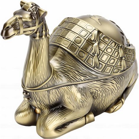 Cendrier rétro en métal avec couvercle, coupe-vent, style européen, décoration en forme d'animal, pour intérieur, extérieur, bureau, salon, table basse, bronze (1/5)