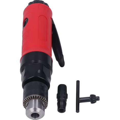 Perceuse droite à réduction pneumatique industrielle 3/8", outil professionnel haute performance, mandrin robuste, usage atelier et chantier.