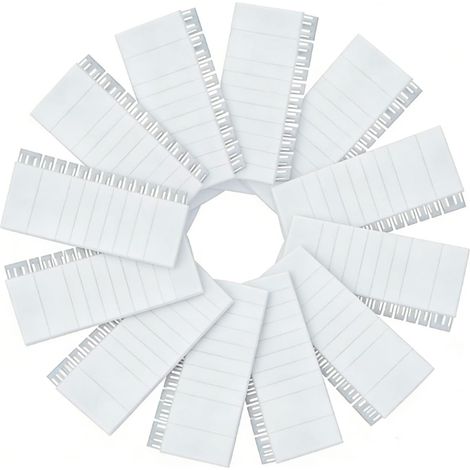 12 Bandes de Recouvrement pour Boîtier de Distribution Compartiments Modulaires Divisibles et Combinables, Cache Borgne pour Boîtier d'Alimentation, Blanc (1/5)