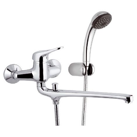 Rubinetto lavabo/vasca con deviatore e kit doccia duplex serie kiss (1/2)