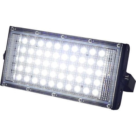 Projecteurs LED d'extérieur, 50W Rouge/vert/bleu/blanc Éclairage LED Projecteur Extérieur Projecteur Étanche Extérieur Applique Murale Projecteur pour cour, parking, patio, aire de jeux(Cold White) (1/5)