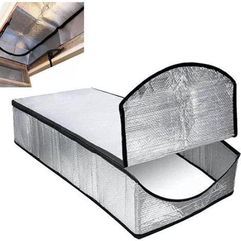 Attic Insulation Dust Cover 138 x 63.5 x 28 cm, Fireproof Loft Insulated Tent Staircase Insulation Cover with Zipper (1/4)