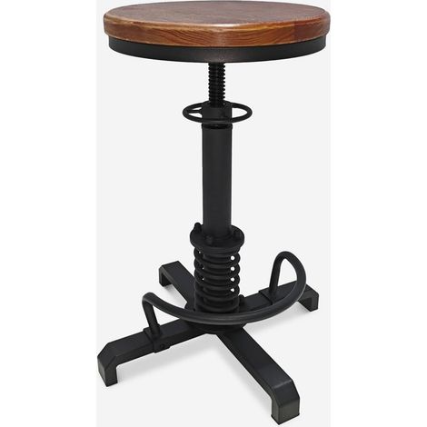 Barhocker im Vintage-Industriestil mit Schraubenverstellung Helix