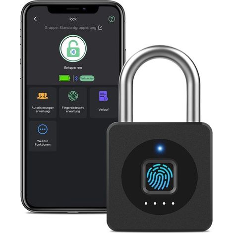 Cadenas à empreinte digitale – Bluetooth, étanche, pour salle de sport, bagages, garage, casier (1/5)