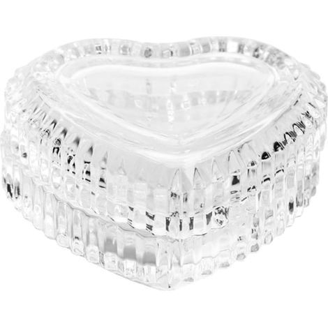 Boîte à Bijoux Cœur en Verre Transparent, Rangement Créatif pour Colliers et Bracelets, Boîte Décorative pour Mariage et Chambre, Coffret de Rangement Élégant (1/5)