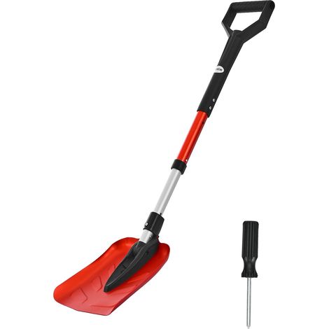 Pelle à neige pliable d'urgence, 22 cm de large, pelle de nettoyage de neige avec manche en D, réglable de 91 à 102 cm, outil de déneigement léger en alliage d'aluminium, pour jardin, voiture (1/5)