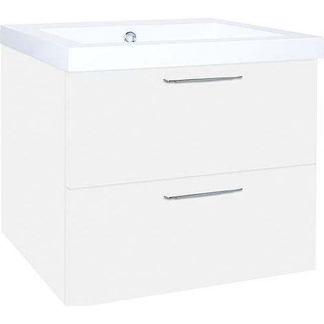 WTU+Fonte minérale EKRY blanc brillant 2 tiroirs 610x550x510mm (1/3)