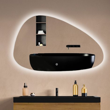 LOMAZOO Miroir de Salle de Bain Design Asymétrique 100x62,5cm - (1/5)