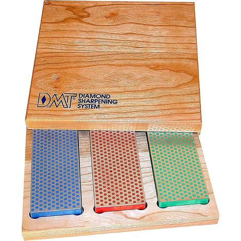 Pietra per affilare DMT Diamant in contenitore in legno duro, 15,2 cm / 6 pollici, kit con 3 pietre per affilare in 3 grane, W6EFC (1/5)