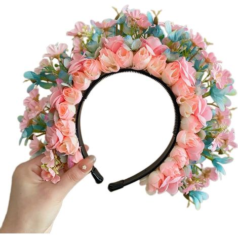 Bandeaux de fleurs pour femme - Couronne de fleurs pour fête de mariage - Couronne florale - Couronne de cheveux (1/5)