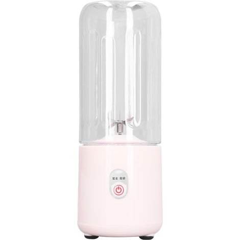 Mixeur portable multifonction 6 lames rechargeable USB, mini mixeur à fruits, presse-agrumes, gobelet pour la maison et les étudiants, 500 ml, rose (1/5)