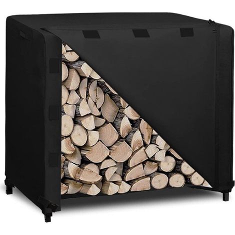 Housse imperméable pour range-bûches, 120 x 60 x 41 cm, en tissu Oxford avec fermeture auto-agrippante. (1/5)