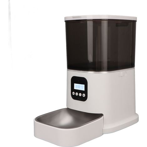 Distributeur automatique de croquettes pour chiens et chats, corps translucide amovible, 6 L, minuterie intelligente, prise UE 100-240 V. (1/5)