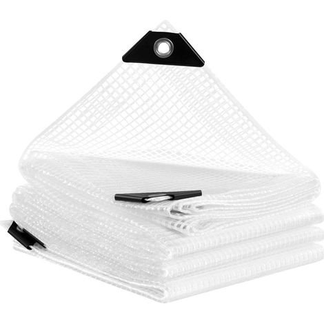 Wasserdichte Abdeckplane 4 x 6 Meter 140 g/m², transparent mit Ösen – PE-Plane – Schutzplane (1/5)
