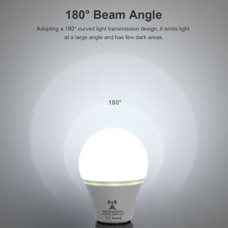 (Lumière blanche, 3 ampoules) Ampoules LED 220 V E27 12 W avec capteur radar micro-ondes intégré – Capteur de luminosité et radar intégré (1/5)