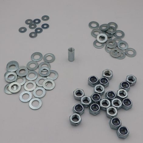KIT Manchons Ecrous Rondelles Acier zingué-1 pièce