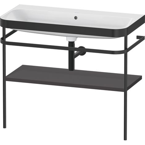 Set Duravit Happy D.2 Plus con soporte metálico, 975x490mm, sin