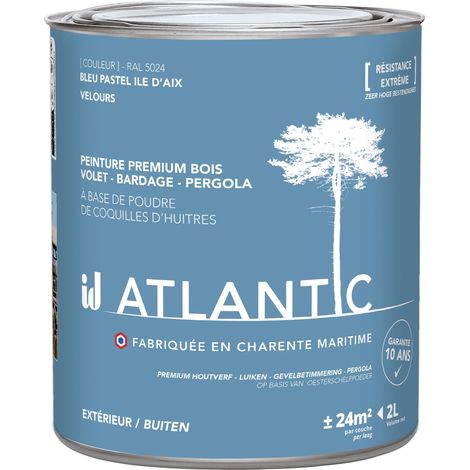 Peinture bois extérieurs - RAL 5024 Bleu pastel Ile d'Aix - 2L - ATLANTIC (1/3)