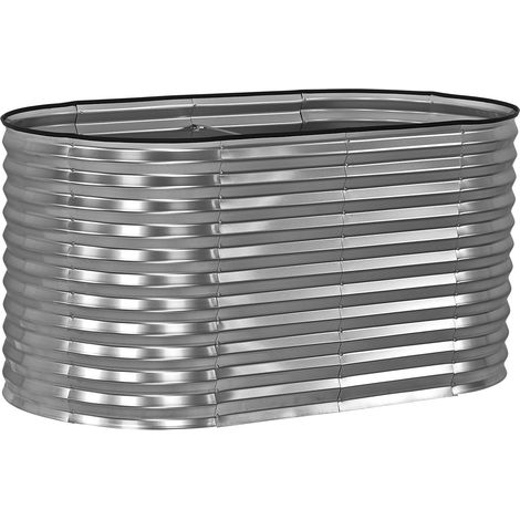 Metall Hochbeet Cornwall Silber oval 160x81x78cm