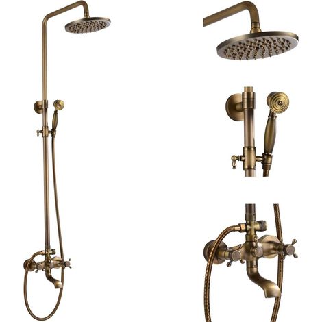 Duschset Duscharmatur Mischbatterie mit Handbrause Retro Brauseschlauch Bad (1/5)