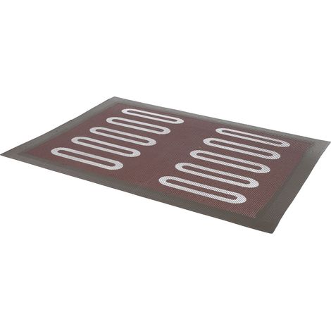 Schwarze, hohle Backmatte aus hitzebeständigem Fiberglas, antihaftbeschichtet, wiederverwendbar, für Brot, oval (1/5)