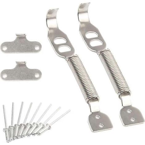 Kit de verrouillage de capot et pare-chocs pour voiture de course, avec ressort de fixation et système de déverrouillage rapide (argenté, 1 jeu). (1/5)