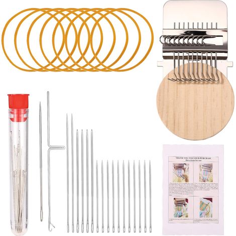 Métier À Tisser Rond - 1 Kit - Bois Et Acier - Réparation Vêtements - Jeans Chaussettes Pulls - Multicolore (1/5)