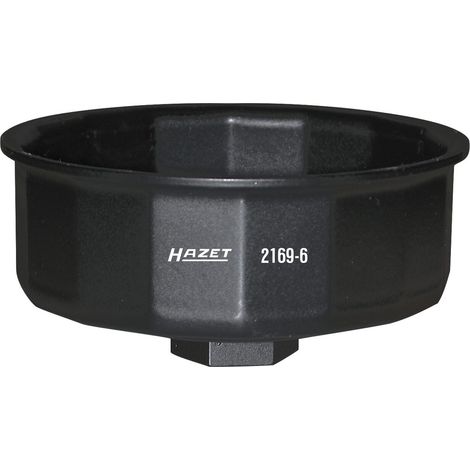 Hazet Ölfilterschlüssel 2169-6, 1/2 (12,5 mm) Vierkant hohl, Außen 16-kant Profil, SW 86 mm