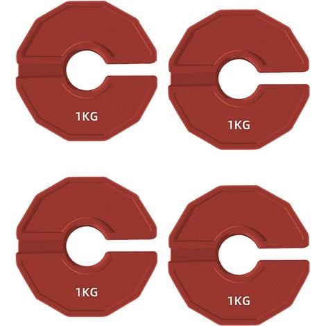 4 Plaques de Micro-Type pour Salle de Sport, Haltères, Poids Fractionné, Plaques de Poids Fractionné en Caoutchouc, Ouverture Supplémentaire 35 mm, 1,0 Kg (1/5)