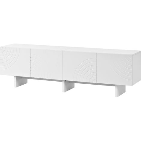 GagaMeuble TV 4 portes blanc motif arqué 170 cm (1/5)