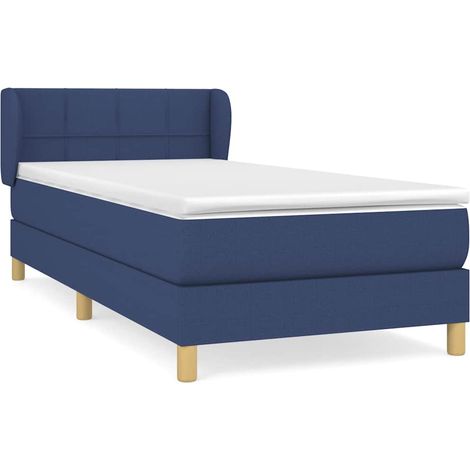 Maison Exclusive - Sommier à lattes de lit avec matelas Bleu 80x200 cm Tissu (1/5)