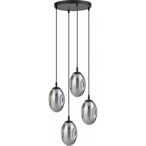Lustre Emibig Astral 4xE14 abat-jour graphite noir (1/5)