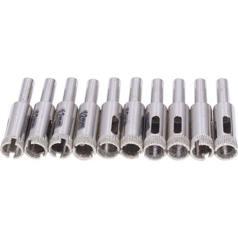 Lot de 10 forets verre 12mm haute torsion robustes durables perçage carreaux céramique pierre marbre (1/5)