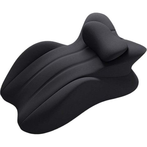 UlisemOreiller de Soutien Lombaire,Coussin Ergonomique pour Le Dos Et La Lecture - Housse Lavable Ergonomique Respirant Noir