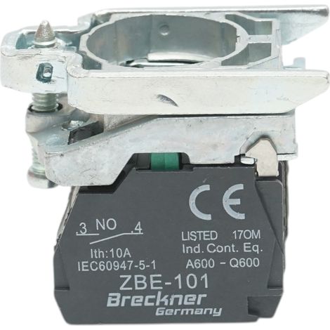 Elemento di blocco contatti ausiliari in metallo 2NO 240V/10A TB4 Breckner Germany (1/4)